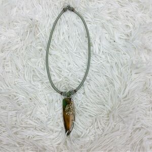 UNBRANDED woven embroidered pointed crystal stone necklace